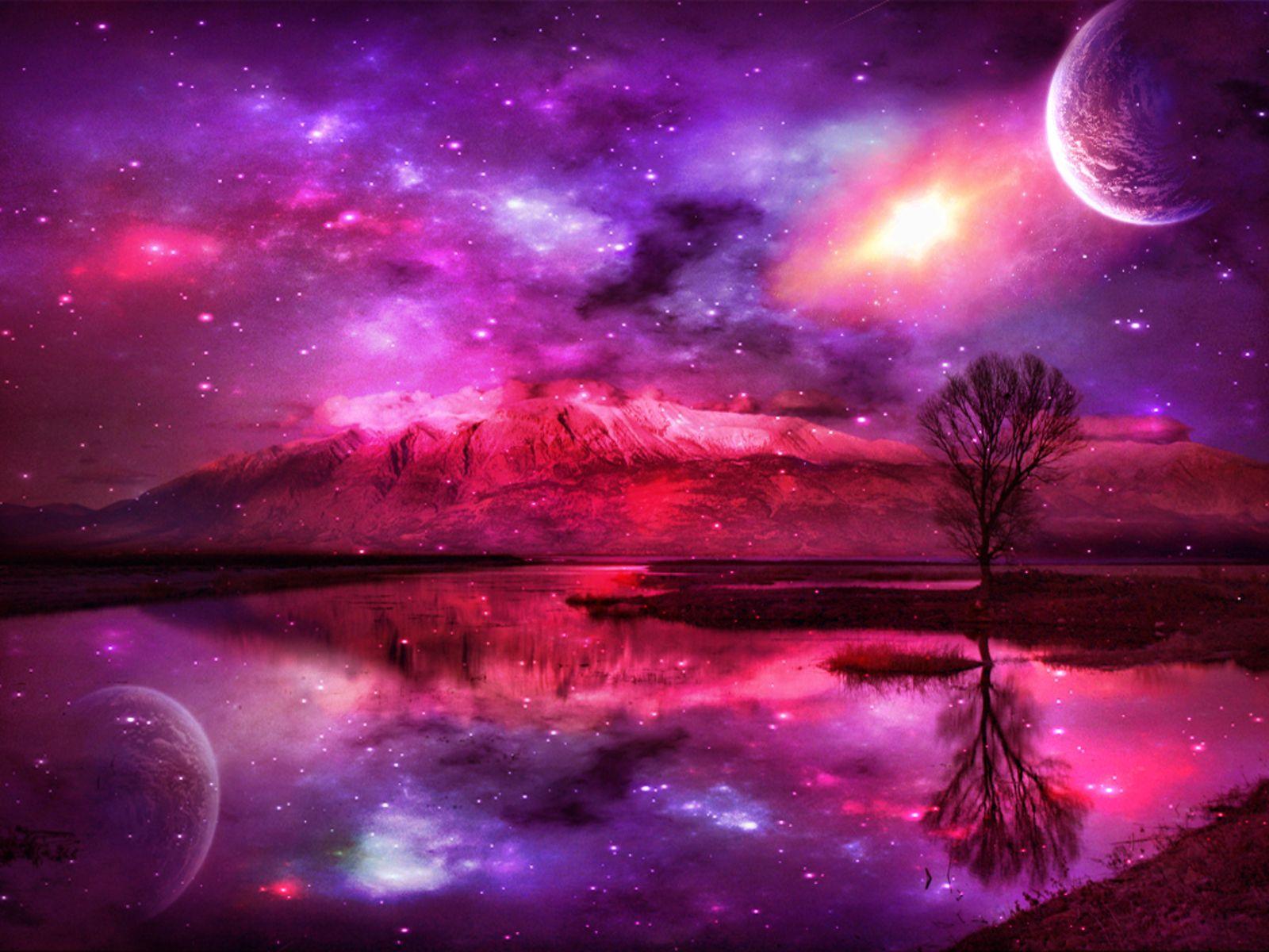 Galaxy Red And Purple Wallpaper