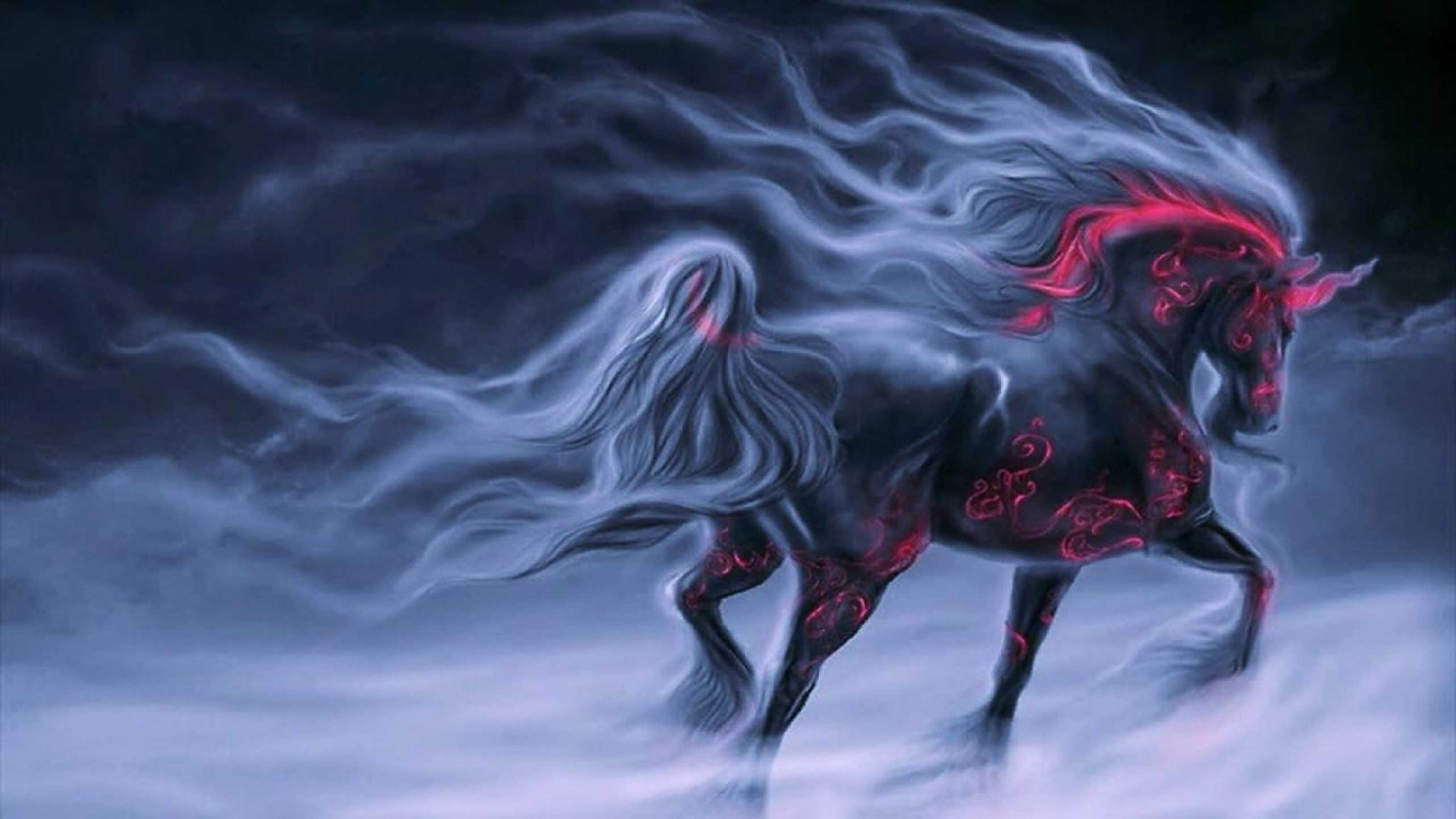 Black Fantasy Unicorn Wallpaper