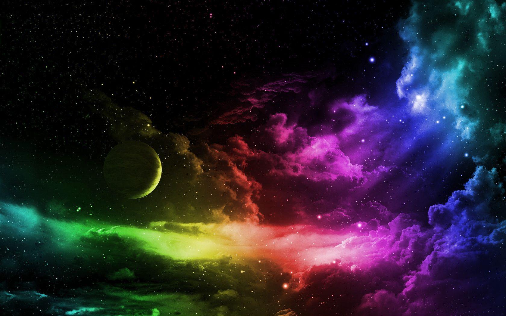 Space Wallpaper Rainbow
