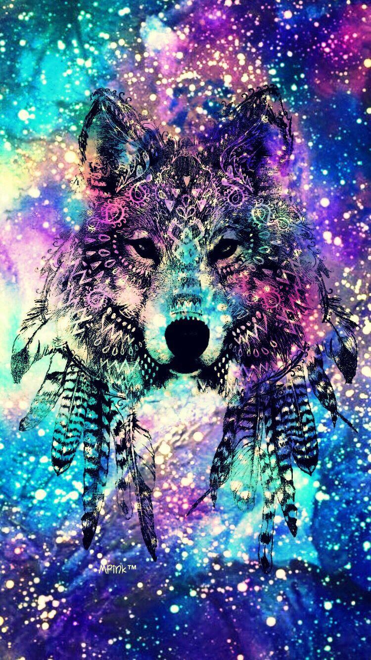 Galaxy Magic Wolf Wallpaper