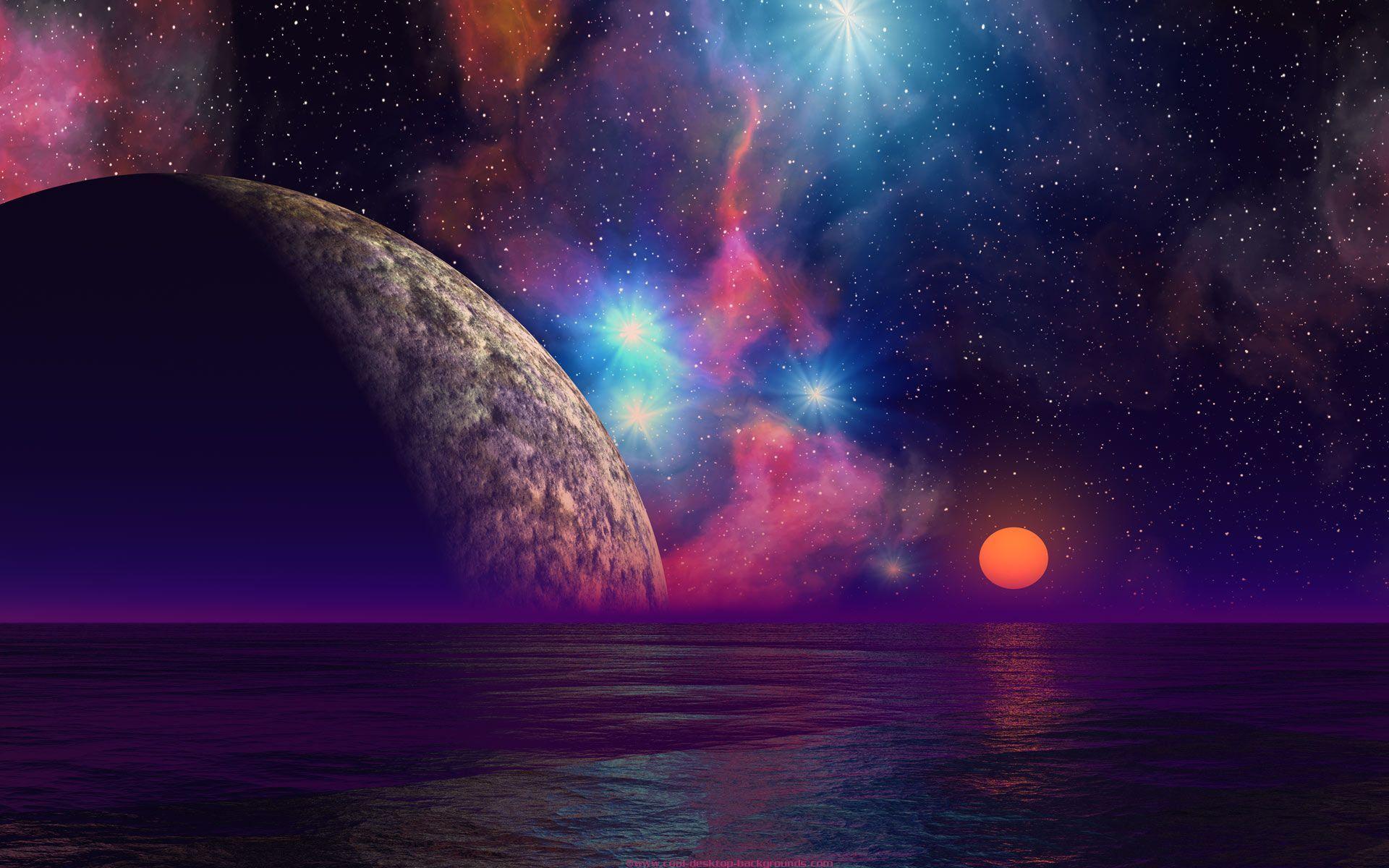 Purple Galaxy Sunset Wallpaper