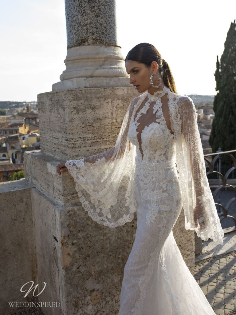 pinella passaro wedding dress lace mermaid long sleeves