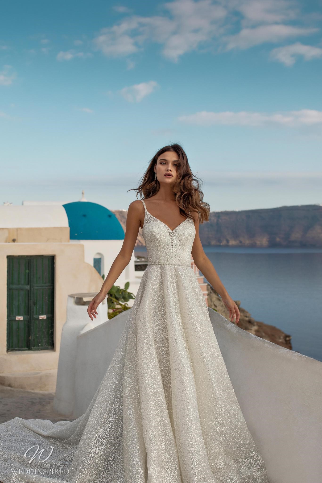 Ricca Sposa sparkly silver A-line wedding dress