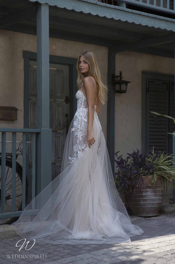 berta 2021 wedding dress 21-P104 strapless lace tulle mermaid