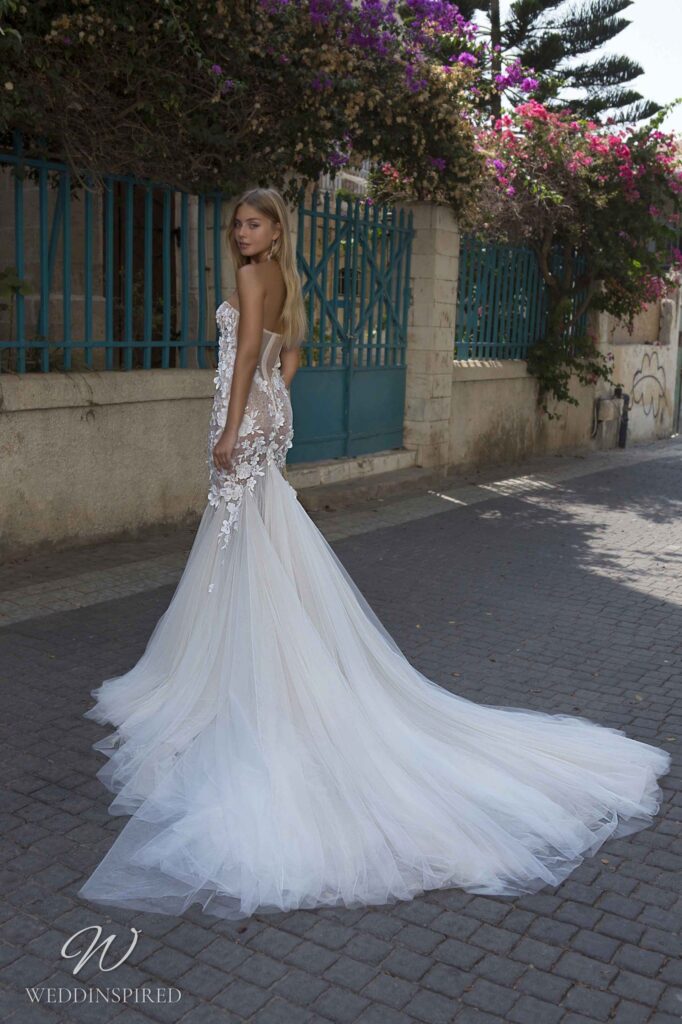 berta 2021 wedding dress 21-P105 strapless lace tulle mermaid