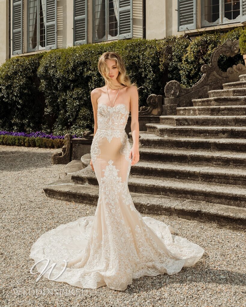 berta 2022 wedding dress 22-12 blush mermaid strapless lace