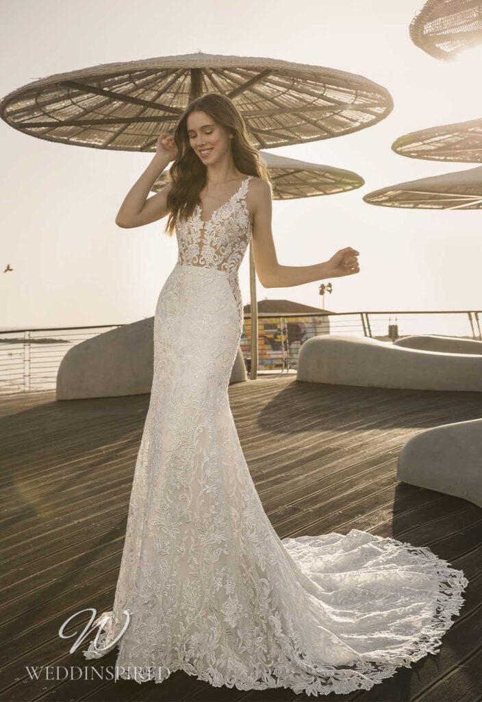 pnina tornai wedding dress 2021 lace mermaid backless