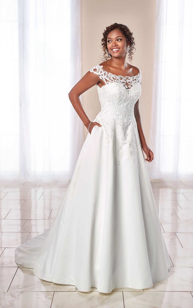 stella york 2020 wedding dress lace satin a-line