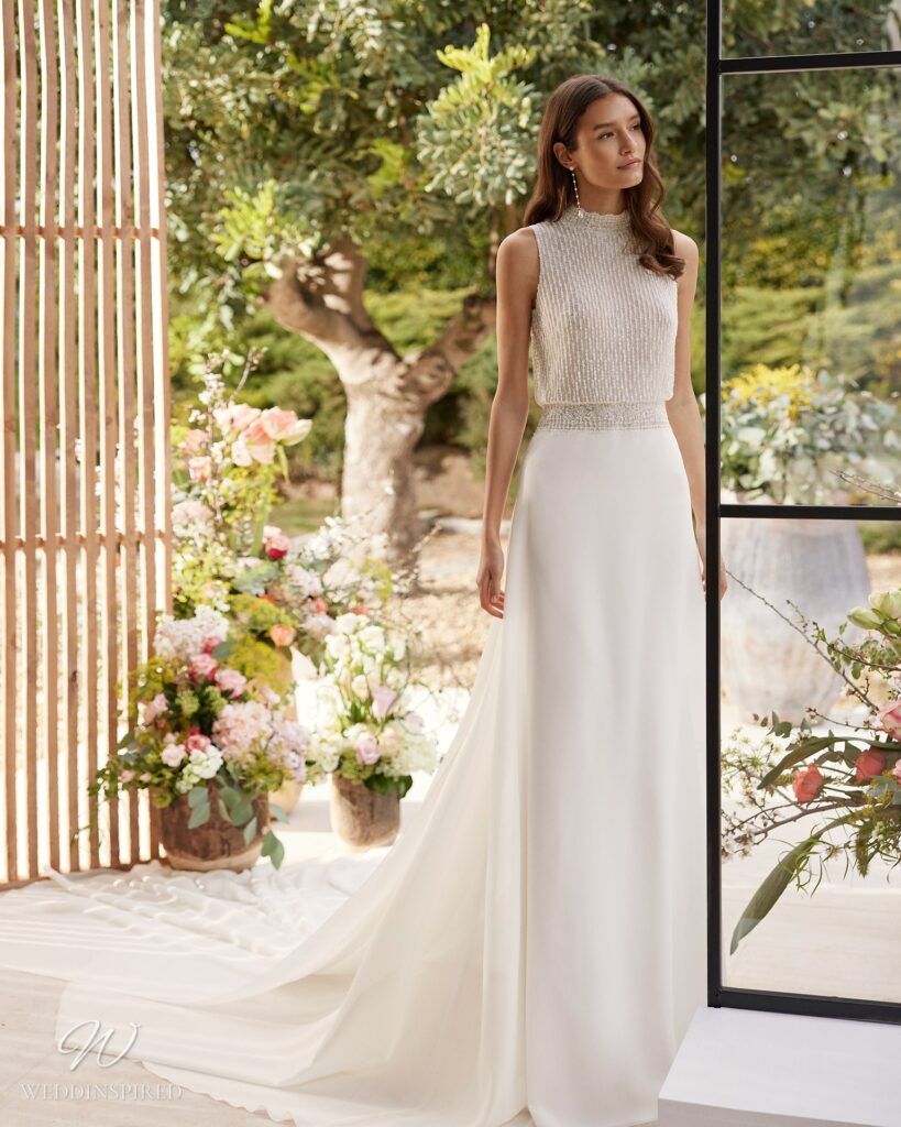rosa clara wedding dress couture 2023 carole sheath silk satin simple