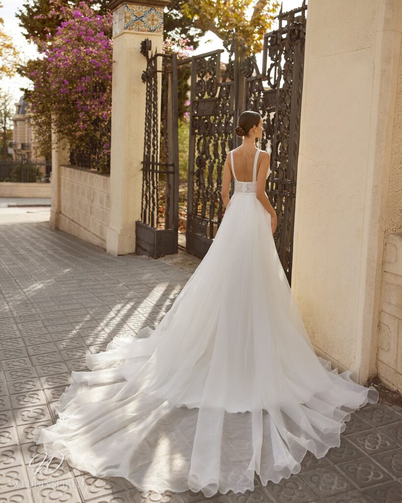 aire barcelona diamond wedding dress 2023 artemis chiffon a-line backless
