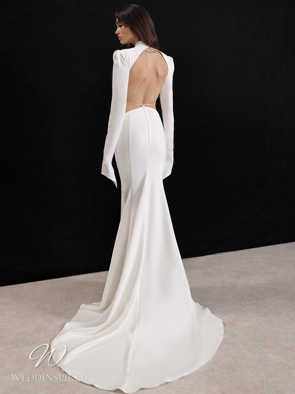 galia lahav 2022 simple mermaid wedding dress long sleeves