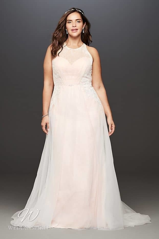 david's bridal wedding dress plus size tulle sheath a-line
