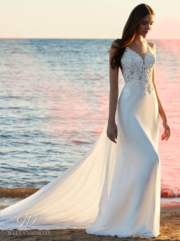 Blue by Enzoani 2021 lace chiffon mermaid wedding dress