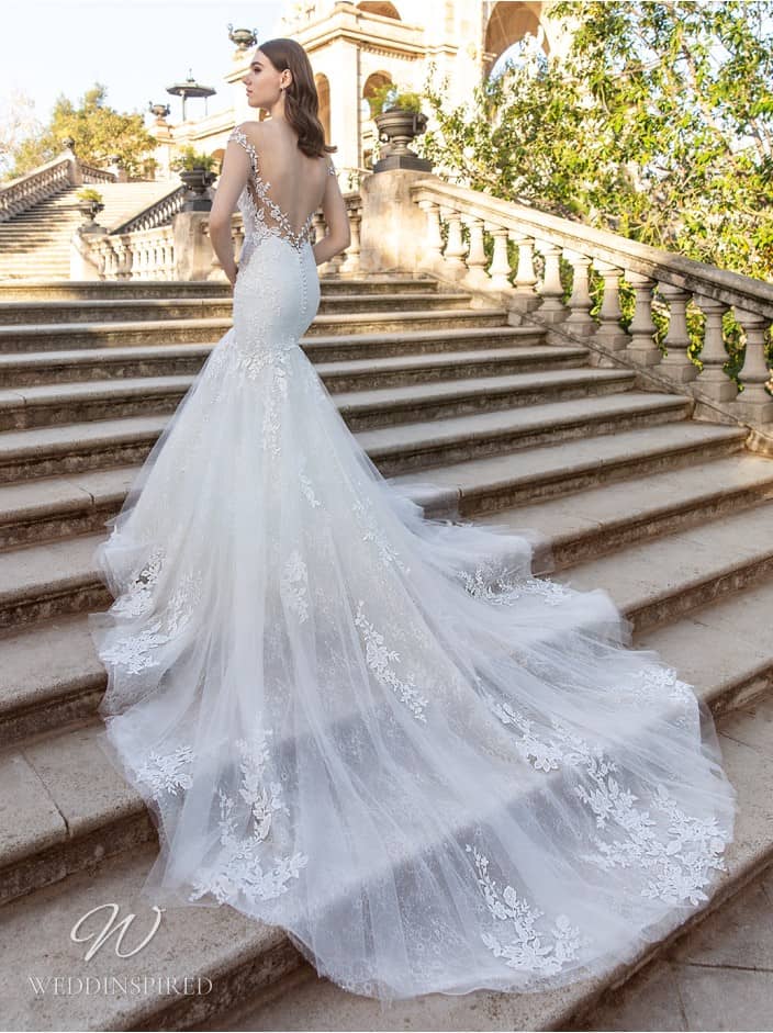elysee 2022 wedding dress narcisse lace tulle mermaid low back