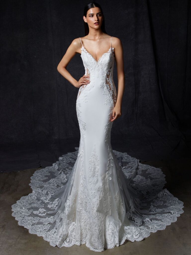 Enzoani silk lace mermaid wedding dress