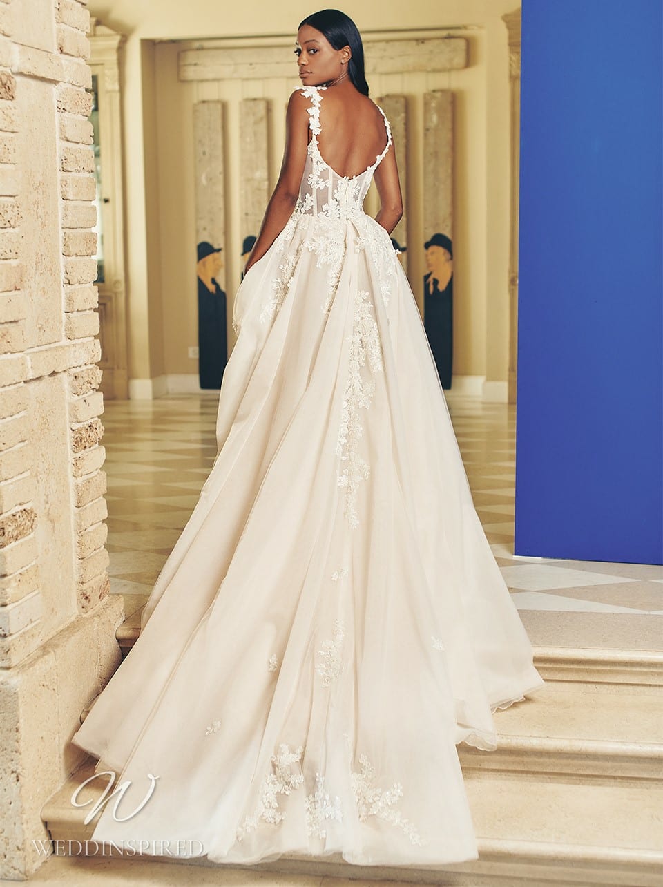 galia lahav 2022 telenovela wedding dress fantasia gaia lace princess straps blush tulle