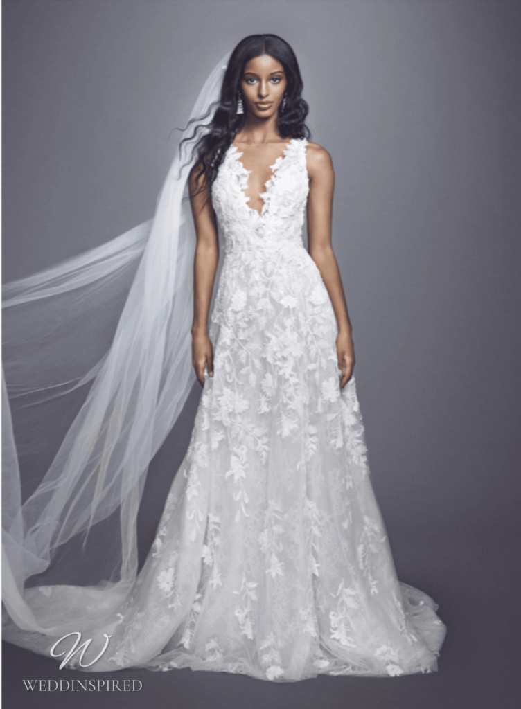 marchesa 2021 wedding dresses lace A-line v neck