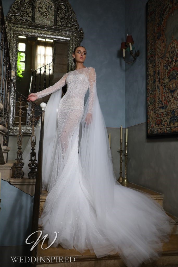 georges hobeika 2021 wedding dress tulle mermaid long sleeves