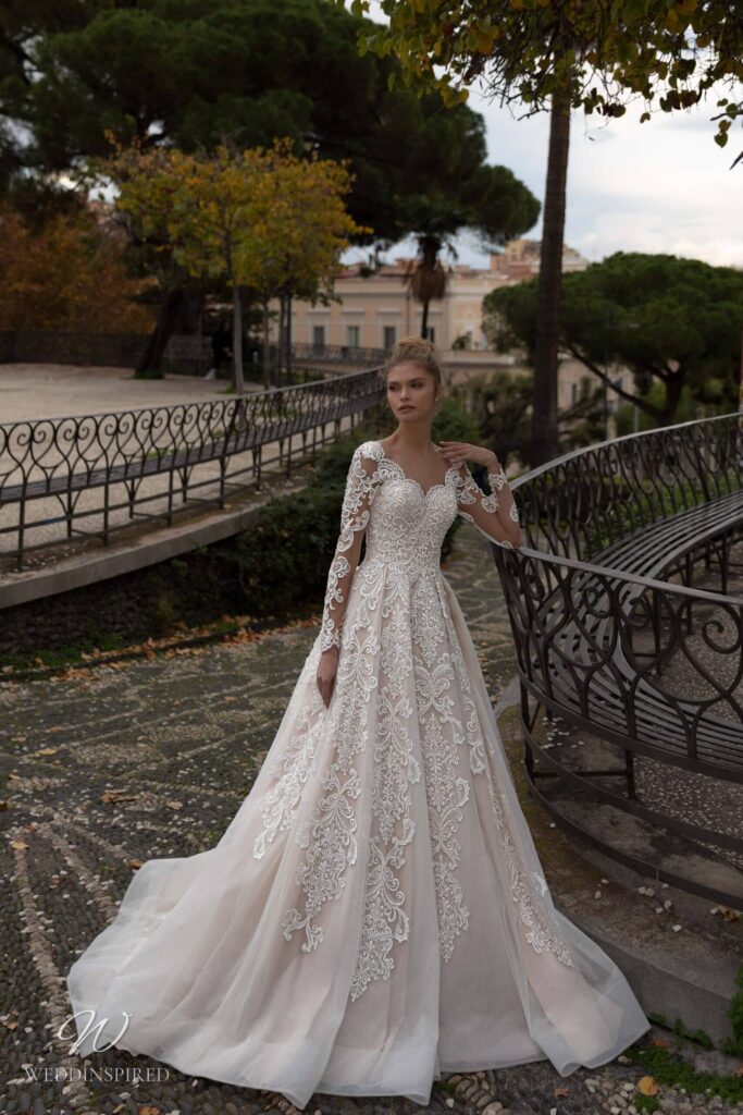 naviblue bridal 2021 wedding dresses irena lace A-line long sleeves