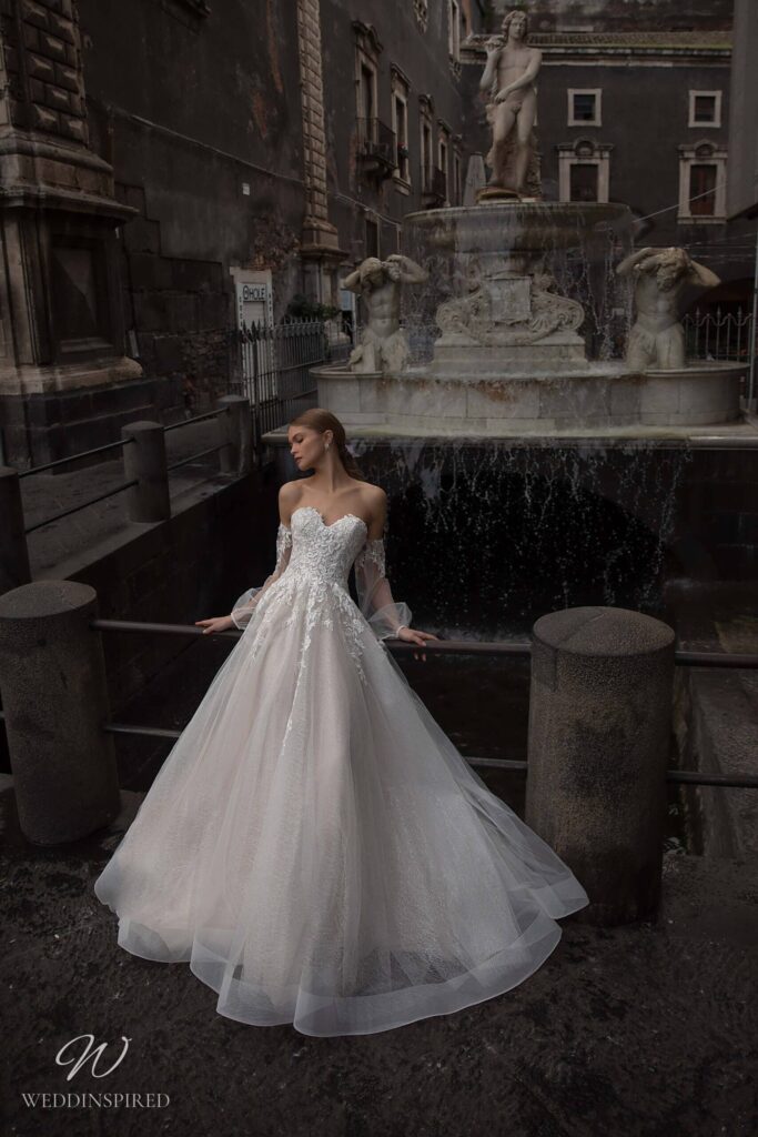 naviblue bridal 2021 wedding dresses ivetta strapless lace tulle A-line