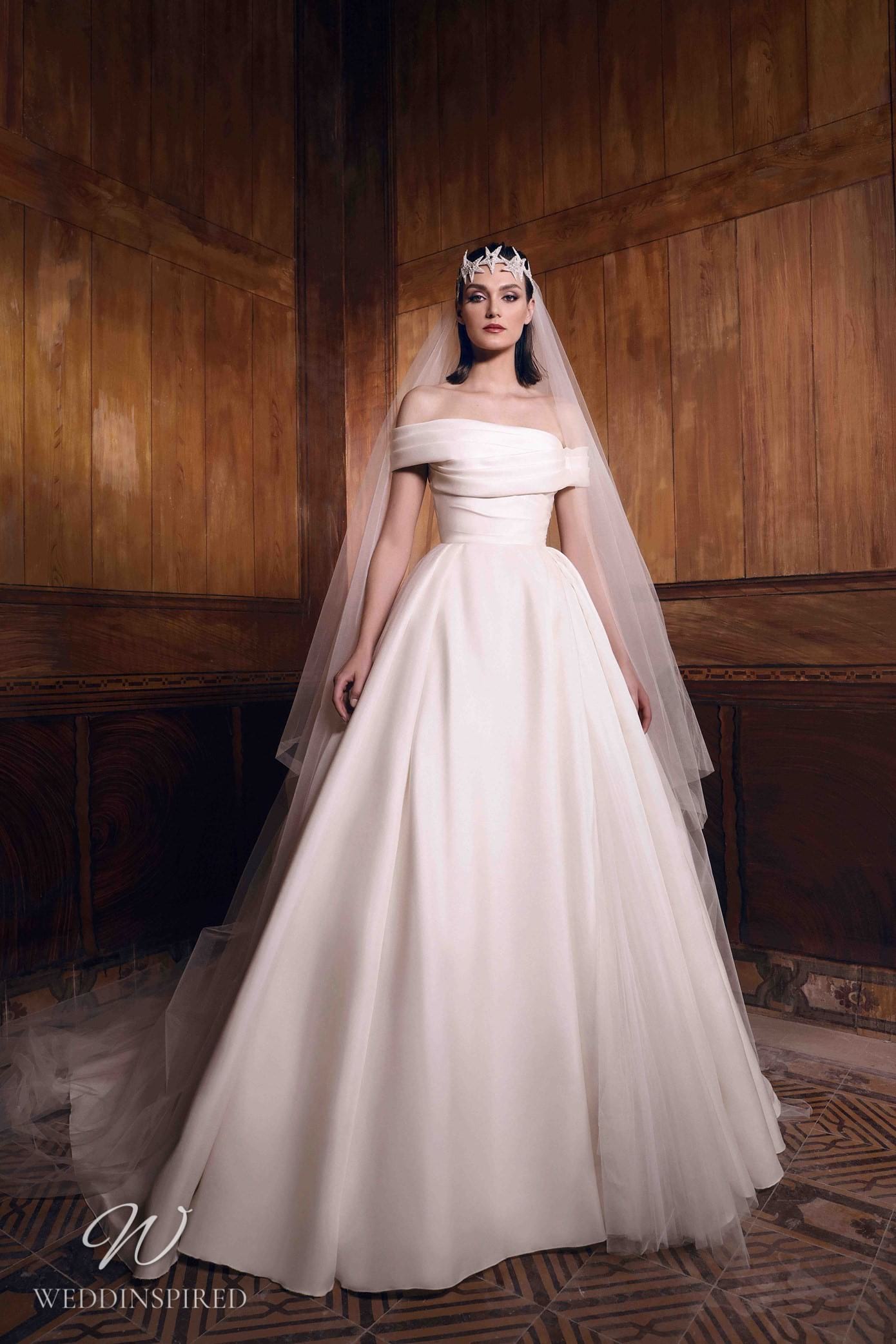 zuhair murad wedding dress 2023 princess ball gown satin off the shoulder