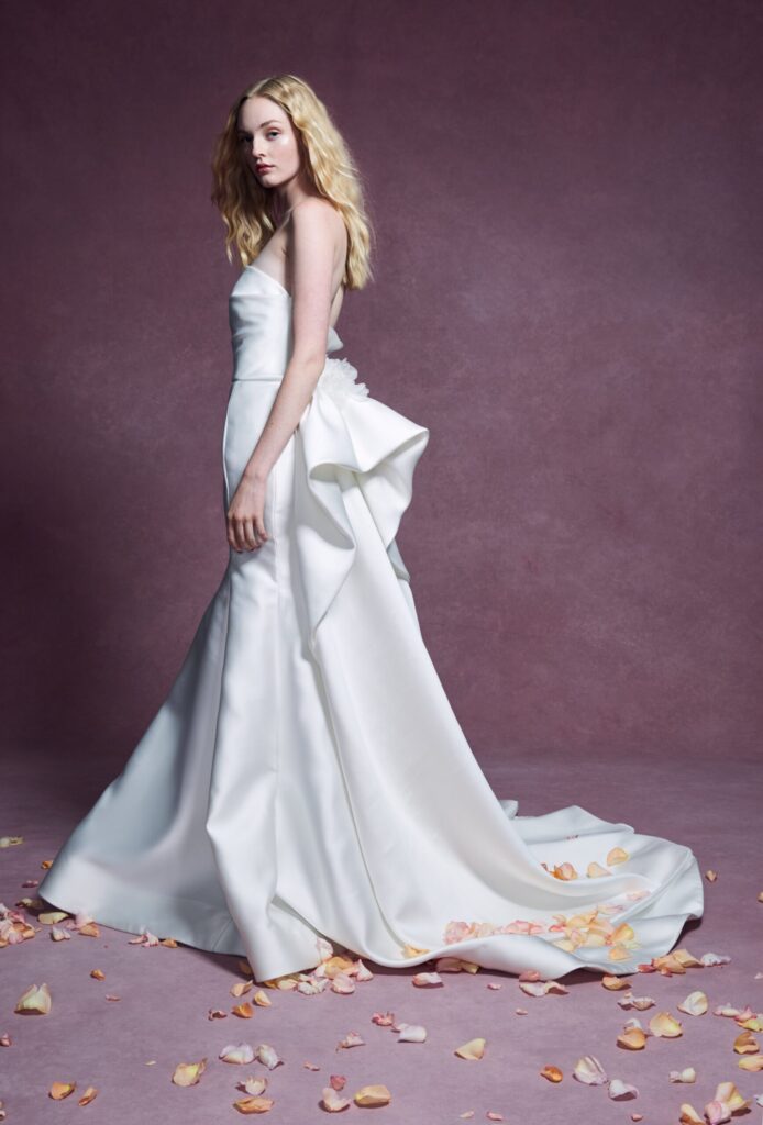 marchesa wedding dress 2020 marisol silk satin strapless mermaid