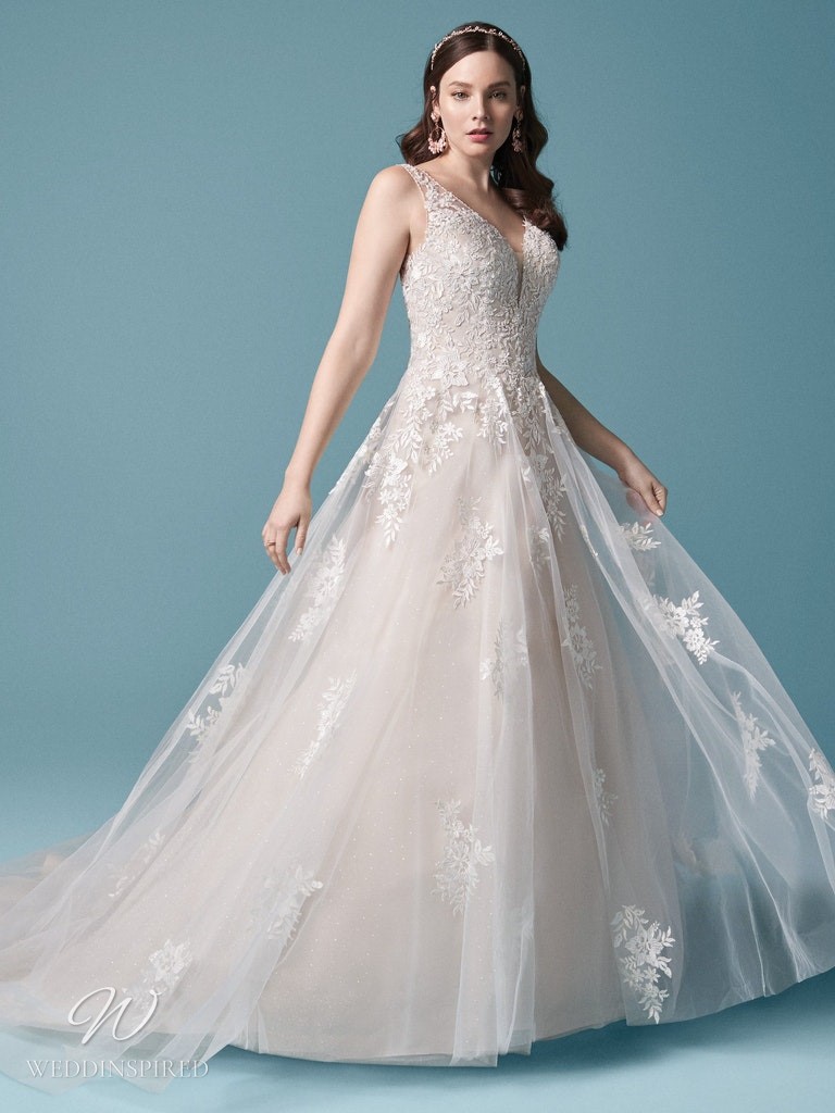 maggie sottero 2021 wedding dress a-line lace tulle