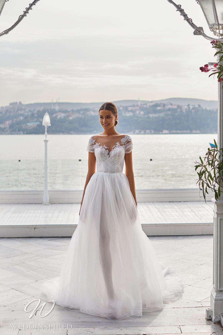 milla nova 2021 wedding dress naomi lace tulle off the shoulder A-line