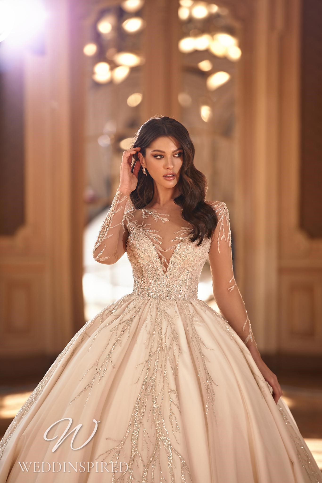 Ricca Sposa 2022 blush princess wedding dress long sleeves