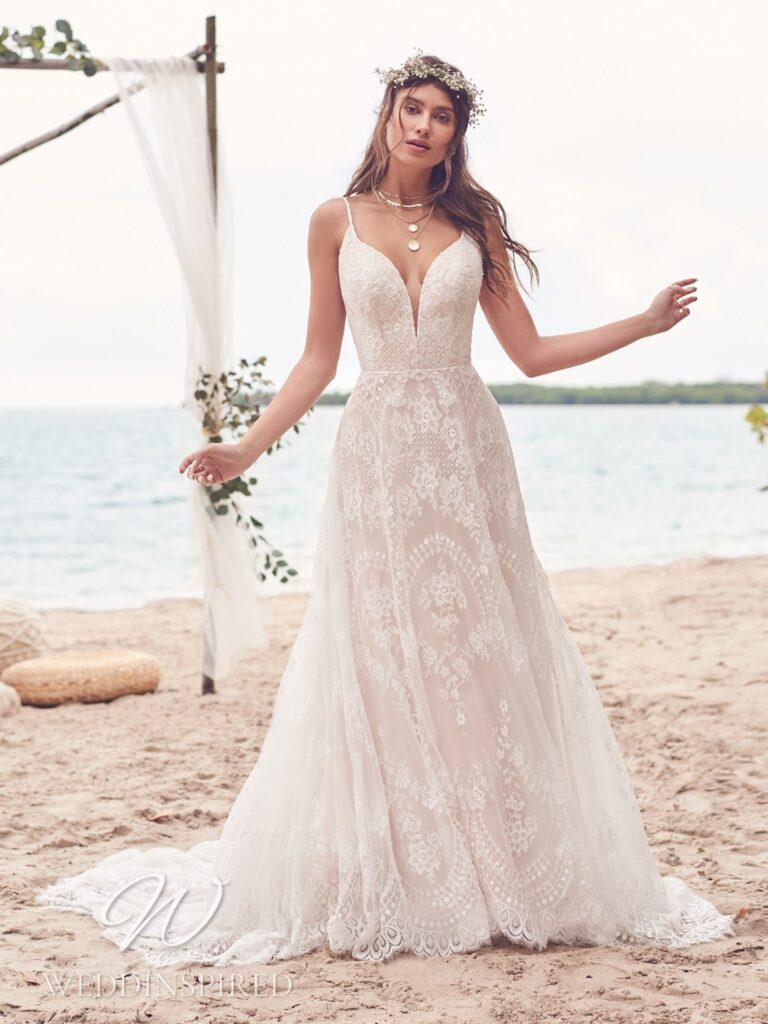 rebecca ingram wedding dress 2021 lace a-line boho