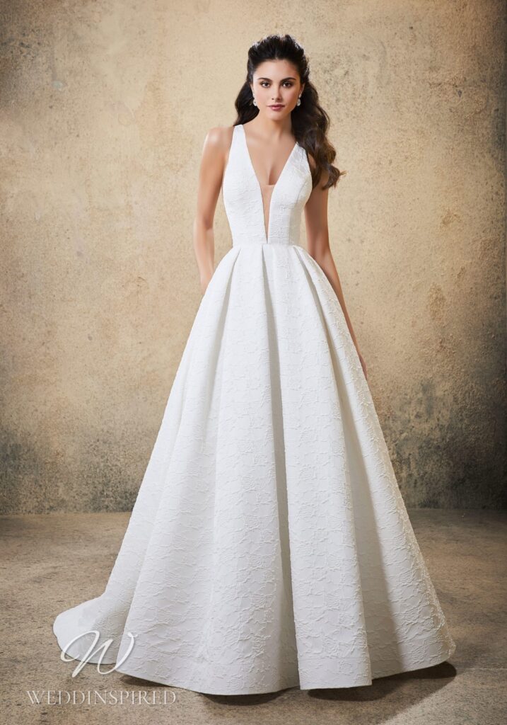 morilee madeline gardner wedding dress silk satin a-line princess simple