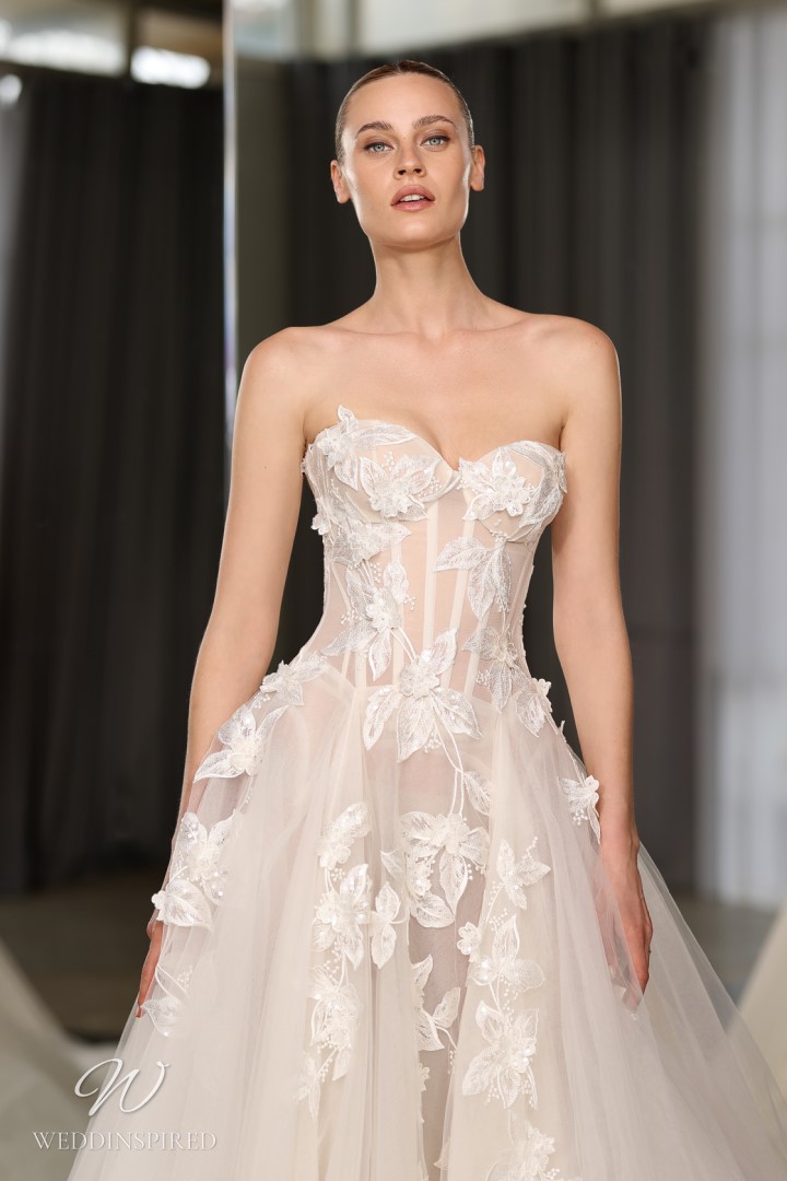 galia lahav 2023 rise wedding dress utopia strapless lace tulle princess