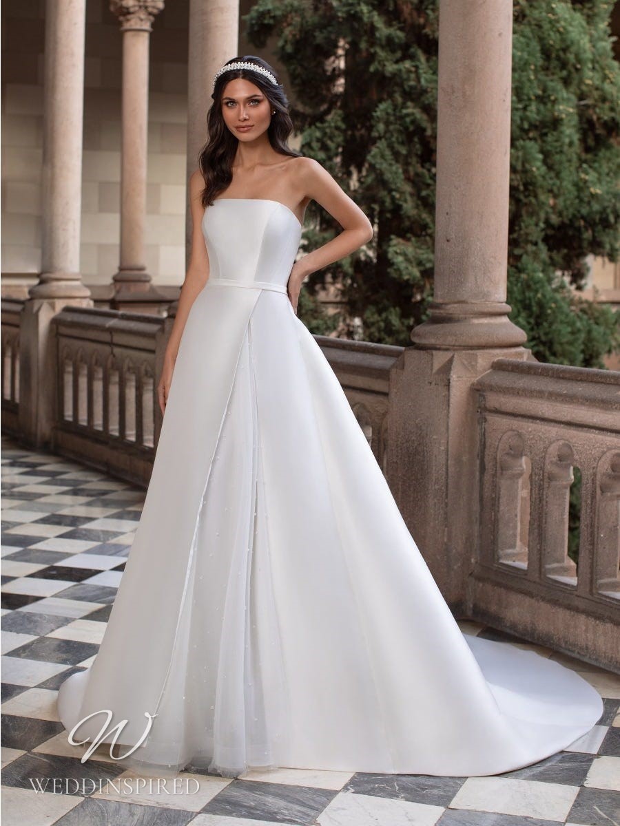 ashley graham pronovias wedding dress 2021 curtis strapless satin princess