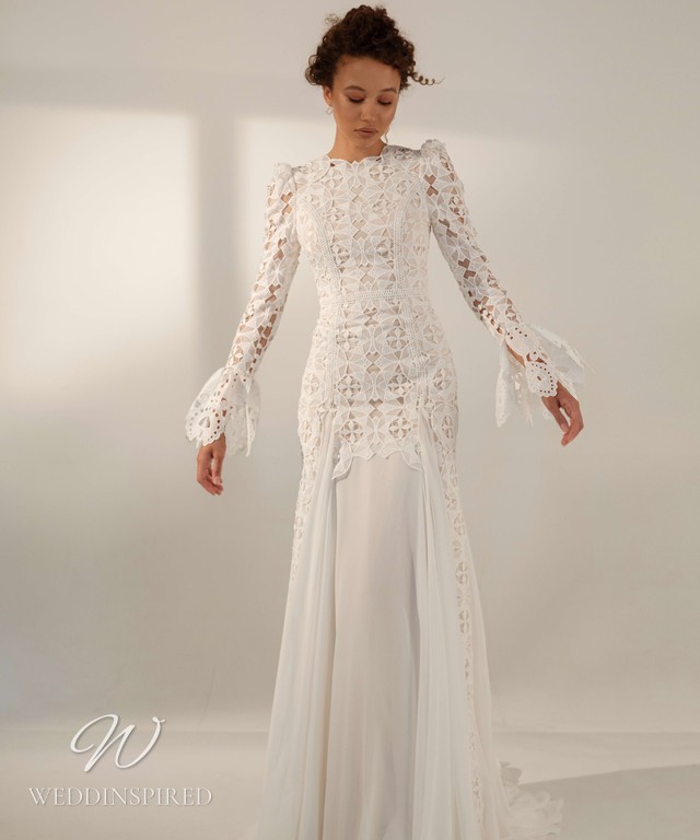 Rara Avis 2021 modest lace wedding dress mermaid long sleeves