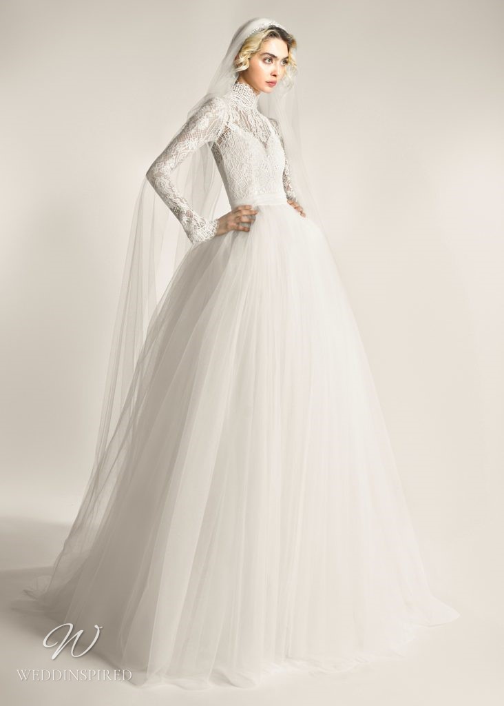 ersa atelier 2023 wedding dress fedra tulle princess ball gown long sleeves modest