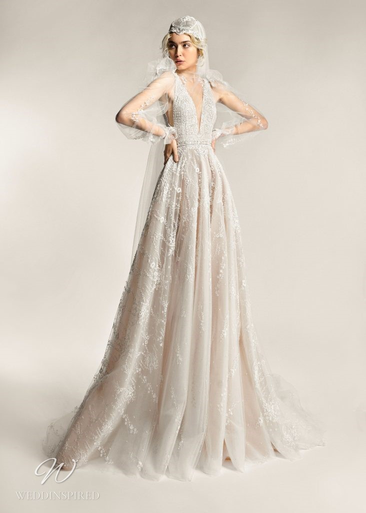 ersa atelier 2023 wedding dress merida lace a-line halterneck