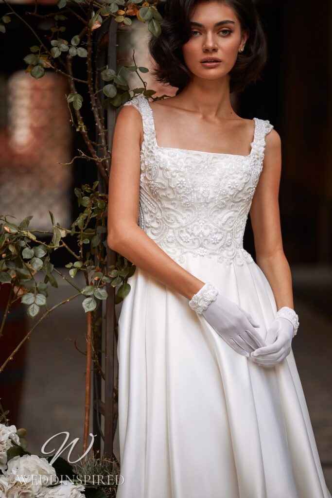 daria karlozi 2021 wedding dress lace satin silk a-line