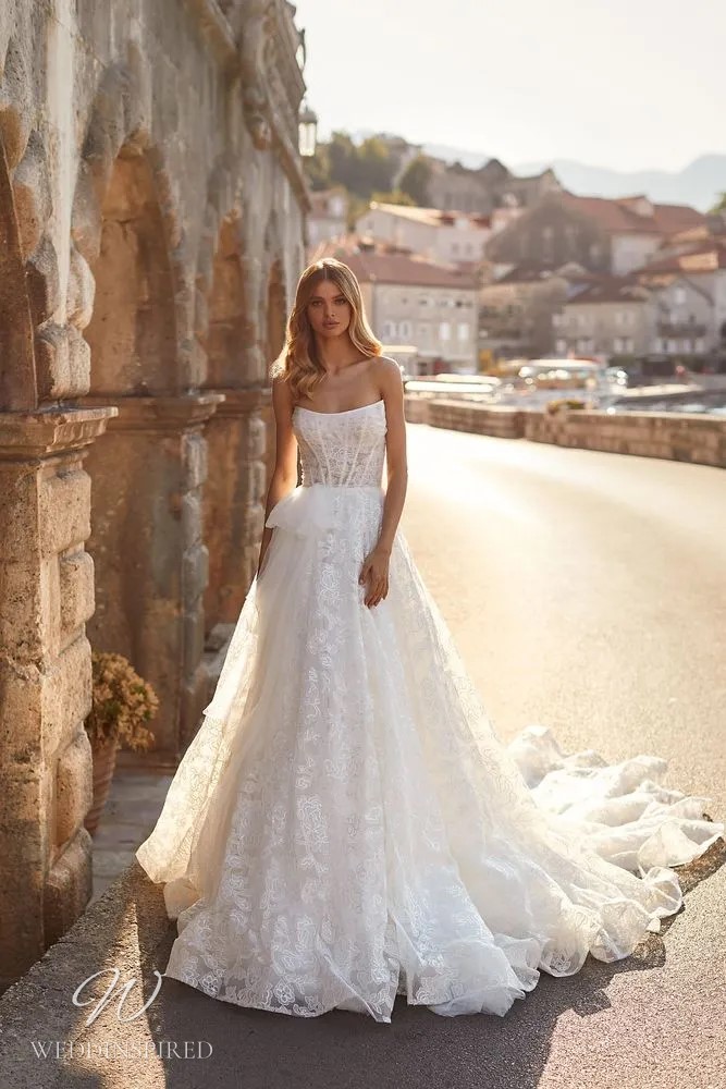 milla nova wedding dress ginevra strapless princess lace tulle