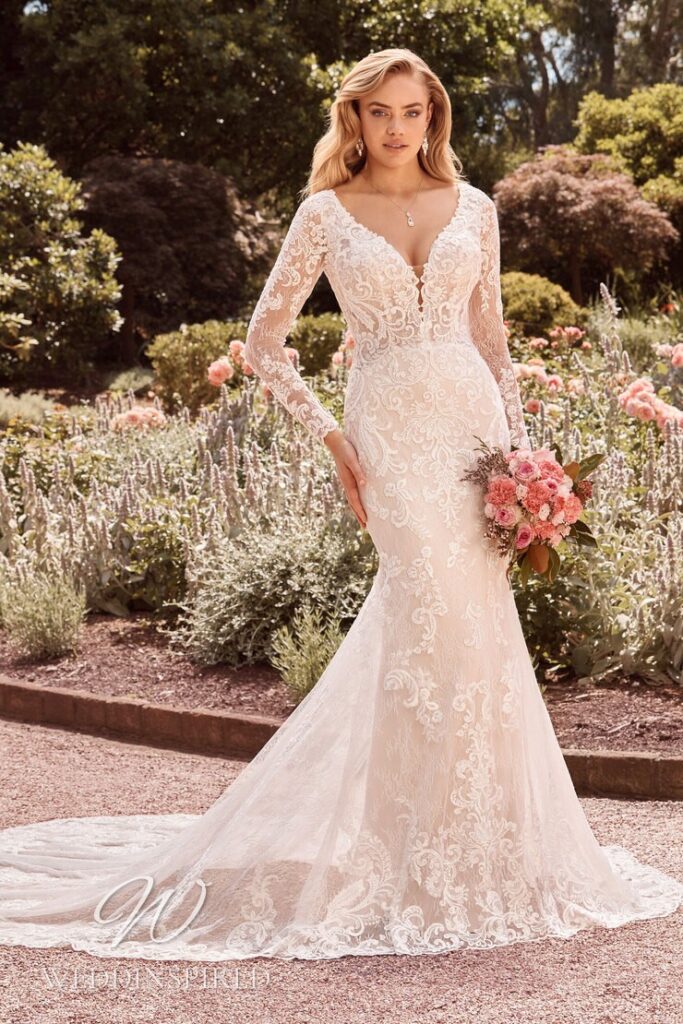 sophia tolli 2021 wedding dress lace mermaid long sleeves