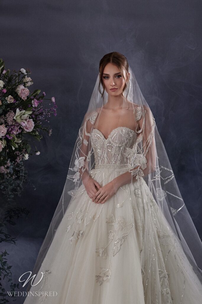 zuhair murad 2024 wedding dress princess strapless tulle beading sparkly
