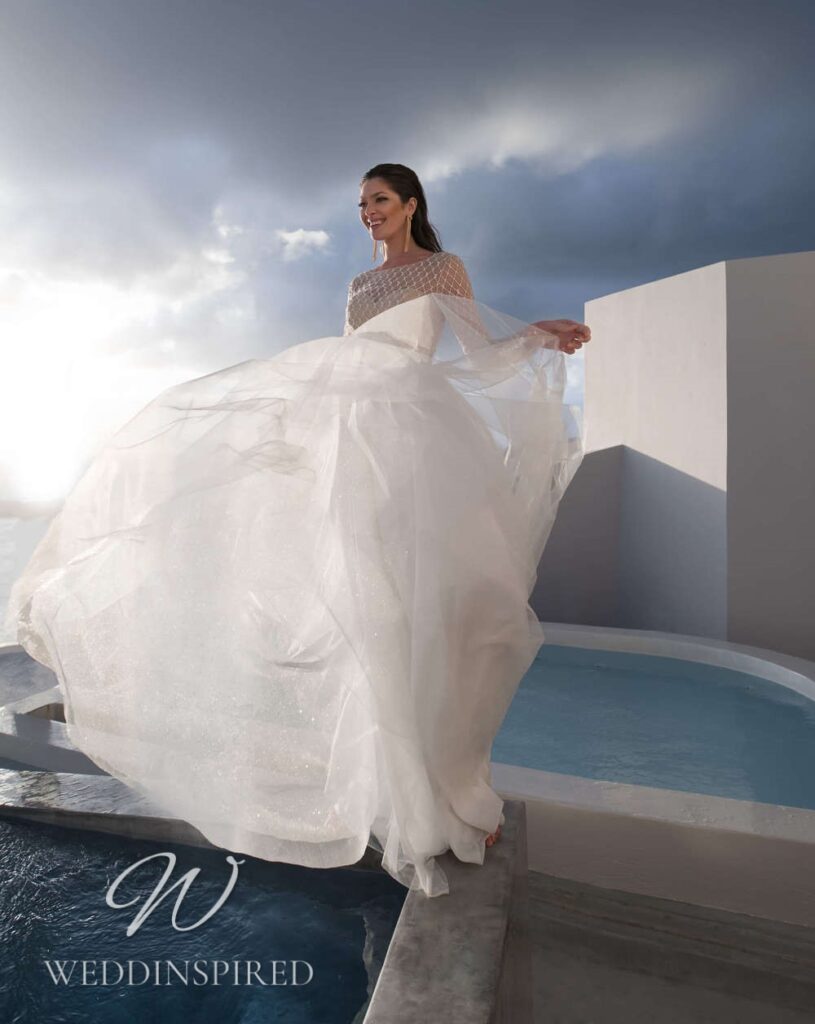 Blunny 2021 flowy tulle A-line wedding dress
