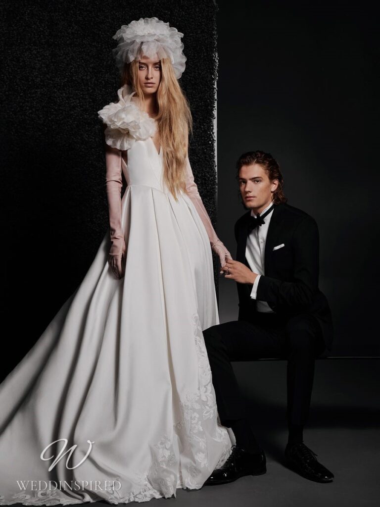 vera wang 2022 wedding dress patricia satin lace princess