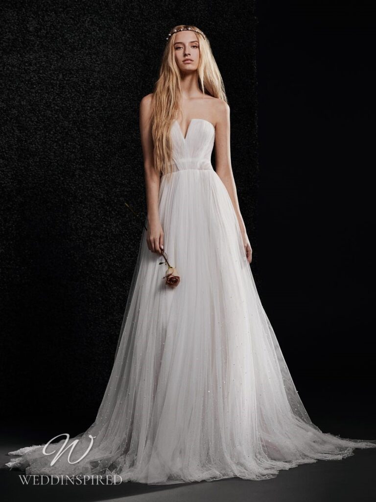 vera wang 2022 wedding dress raphaelle strapless tulle a-line