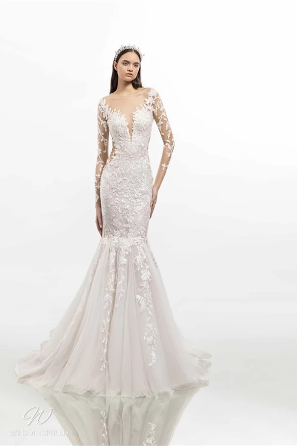 tony ward 2024 wedding dress excitement lace tulle mermaid long sleeves