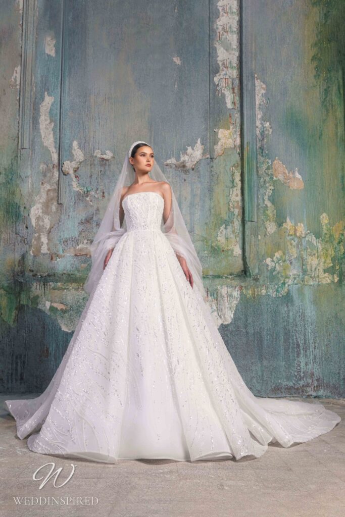 tony ward 2023 wedding dress la farfalla strapless princess tulle ball gown simple