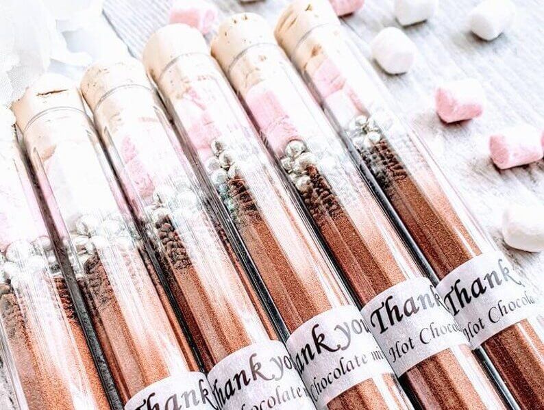 wedding favors guests etsy hot chocolate marshmallow test tube