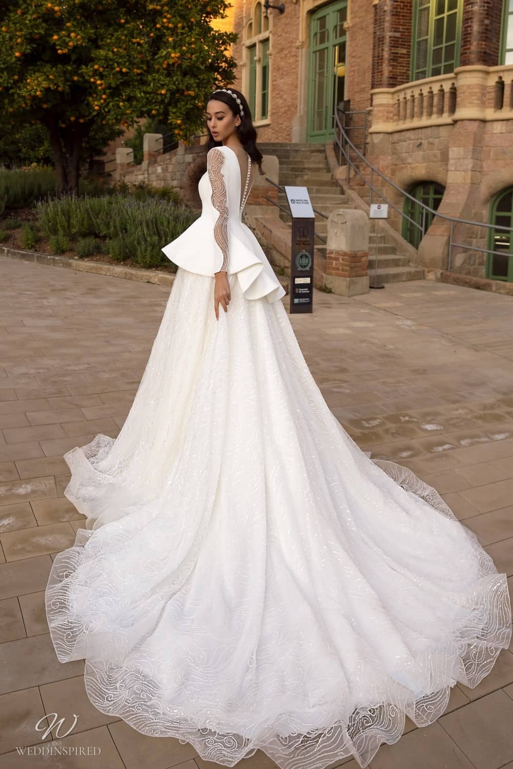 maks mariano wedding dresses tulle princess ball gown long sleeves peplum