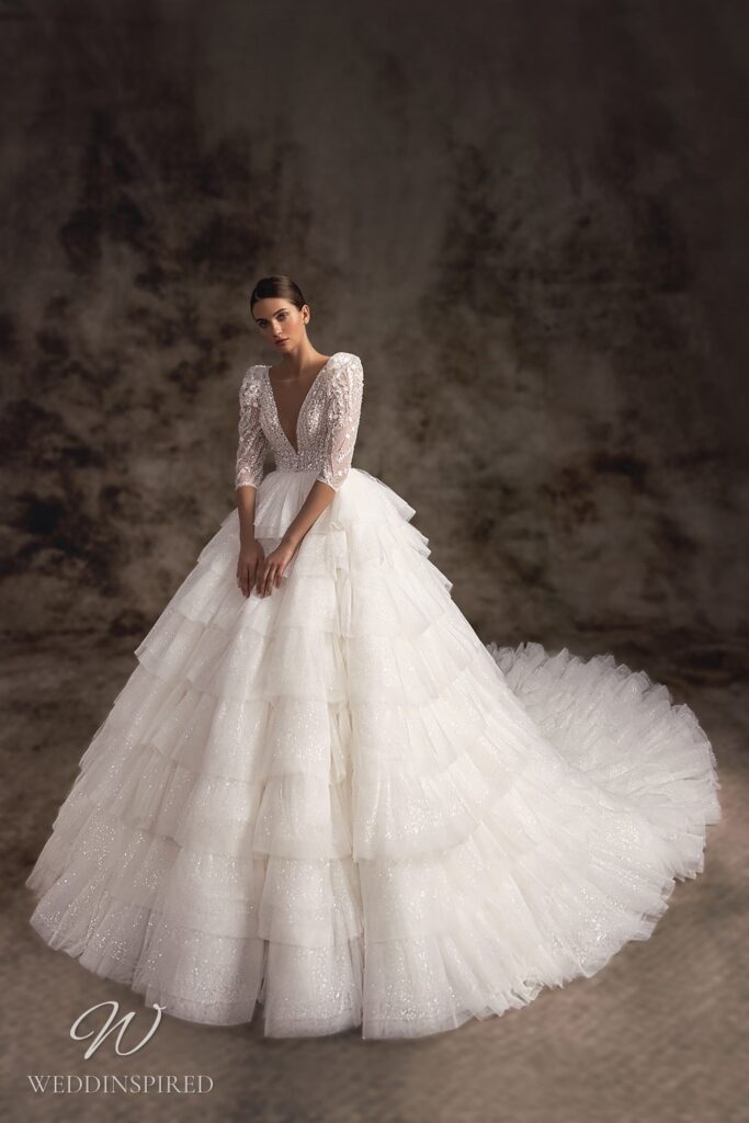 wona concept 2023 wedding dress hermosa tulle lace 3/4 sleeves princess ball gown