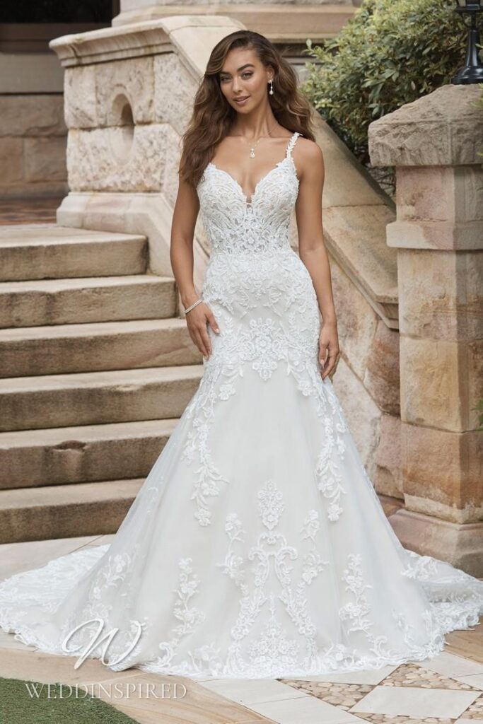 sophia tolli 2021 wedding dress lace mermaid