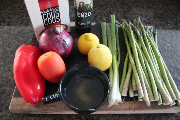 Coucous Asparagus Tabouli Ingredients